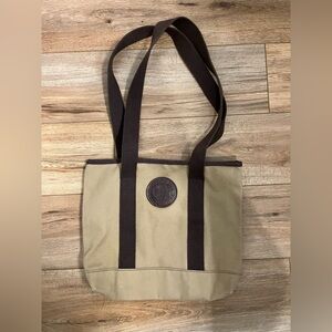 Classic Beige Tote with Dark Brown Straps